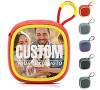Petite Enceinte Bluetooth Personnalisée avec Photo Texte Nom, Enceinte Bluetooth Portable, Bluetooth Speaker, Qualité Audio HD & Grande Autonomie, Idéal pour Maison l'Extérieur Voyages Sport (Rouge)