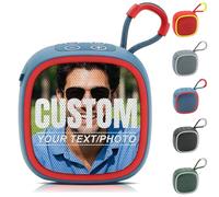 Petite Enceinte Bluetooth Personnalisée avec Photo Texte Nom, Enceinte Bluetooth Portable, Bluetooth Speaker, Qualité Audio HD & Grande Autonomie, Idéal pour Maison l'Extérieur Voyages Sport (Bleu)