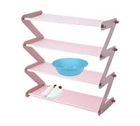 Petite étagère à chaussures à 4 étages, un petit organisateur empilable, étagère à chaussures étroite, robuste, imperméable et peu encombrante, organisateur de contrôle de chaussures léger pour