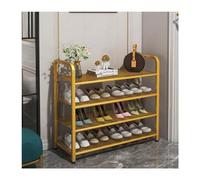Petite étagère à chaussures en métal empilable à 3 à 5 niveaux, étagère à chaussures étroite, organisateur pour placard, entrée, couloir, chambre à coucher, économie d'espace, robuste et (couleur : or