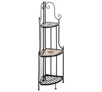 Petite étagère d'angle de 115 cm piédestal pour plantes d'intérieur support pour plantes d'extérieur étagère plantes balcon métal noir porte-pot étagère à herbes support pour fleurs