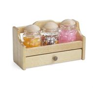 Petite étagère de bocaux pour maison de poupée, échelle 1/12, organisateurs de cuisine en bois, pièce décorative rétro, étagère de rangement de cuisine miniature