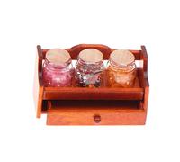 Petite étagère de bocaux pour maison de poupée, échelle 1/12, organisateurs de cuisine en bois, pièce décorative rétro, étagère de rangement de cuisine miniature