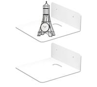 Petite Étagère Murale en Métal Blanc, Mini Étagère Adhésive Flottante 12,5 Cm, Support Mural sans Perçage pour Haut-Parleur Intelligent, Horloge Et Décoration, Salon Et Chambre À Coucher, Ensemble De