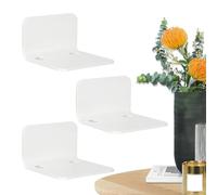 Petite étagère Murale Flottante - étagères murales flottantes, obus Suspendus en Acrylique avec 10 Patchs Auto-adhésifs et 6 Clips de câble | Étagères en Forme de L pour Rester pour Le Mur, Pas d