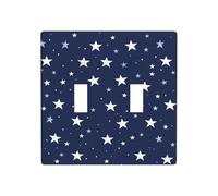 Petite étoile blanche sur une double bande bleu marine à bascule plaque murale décoration d'interrupteur taille standard - 11,4 x 11,4 cm