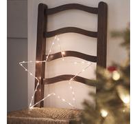 Lights4fun Petite Étoile Lumineuse de 23cm à Piles avec 30 LED Blanc Chaud pour Déco Intérieur