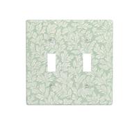 Petite feuille de fougère verte double interrupteur à bascule plaque murale décoration taille standard - 11,4 x 11,4 cm