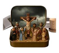 Petite figurine de Jésus - 9,5 cm - Scène religieuse de Pâques en étain - Ensemble de figurines miniatures décoratives pour la foi | Décoration spirituelle de bureau pour maison, chambre, table