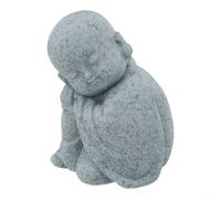Petite figurine de moine de Bouddha en grès pour la maison, le jardin, l'aquarium, le bureau avec concept « See Speak Hear No Evil » (B)