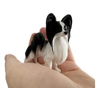 Petite figurine de papillon réaliste en résine, figurines commémoratives pour chien, décoration de voiture, statue de chien de collection, cadeaux pour les amateurs de papillons (noir - blanc, L : 6,3