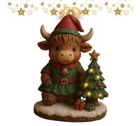 Petite Figurine De Vache Des Highlands,Décoration De La Lumière De Nuit De Noël,Lampe De Chevet LED - Pour Chambre Table De Chevet Bibliothèque Dortoir Étudiants Écrivains Lecteurs Bureau