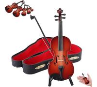 Petite figurine de violon jouable, instrument de musique miniature avec son et musique triste, cadeau amusant, accessoire de maison de poupée, porte-clés (25 cm)