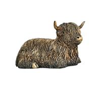 Petite figurine de yak décorative pour bureau, étagère, salon, 14 x 8 x 10 cm assise