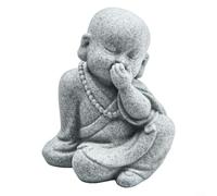 Petite figurine décorative de moine de Bouddha montrant Voir, parler, ne pas entendre le mal, convient pour aquarium, jardin et décoration intérieure (F)