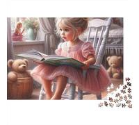 Petite Fille Lecture 1000 Pièces Puzzle pour Adultes Carton Résistant Anti-Stress pour S'amuser pour Experts Difficile sans Reflets 52x38cm/1000pcs