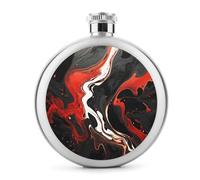 Petite fiole à whisky en marbre noir et rouge, petite bouteille à liqueur de voyage portable, en acier inoxydable, anti-fuite pour fête de mariage, témoin d'honneur, cadeau de demoiselle d'honneur