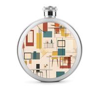Petite fiole à whisky moderne du milieu du siècle, petite bouteille à liqueur de voyage portable en acier inoxydable anti-fuite pour fête de mariage, témoin d'honneur, cadeau de demoiselle d'honneur