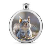 Petite flasque à whisky amusante en forme d'écureuil - Bouteille de voyage portable en acier inoxydable anti-fuite pour fête de mariage, témoin d'honneur, cadeau de demoiselle d'honneur - 150 ml