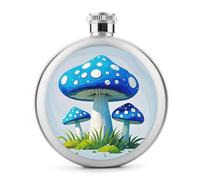 Petite flasque à whisky en forme de champignon bleu de dessin animé, bouteille à liqueur de voyage, bouteille anti-fuite en acier inoxydable pour fête de mariage, témoin d'honneur, cadeau de