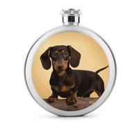 Petite flasque à whisky en forme de teckel - Bouteille à liqueur portable en acier inoxydable anti-fuite pour fête de mariage, témoin d'honneur, cadeau de demoiselle d'honneur - 150 ml
