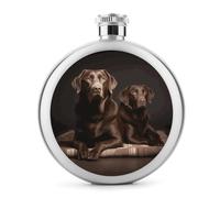 Petite flasque à whisky portable en acier inoxydable avec labrador retriever, pour fête de mariage, témoin d'honneur, cadeau de demoiselle d'honneur - 140 ml
