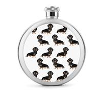 Petite flasque à whisky portable en acier inoxydable avec motif teckel Weiner pour fête de mariage, témoin d'honneur, cadeau de demoiselle d'honneur - 140 g