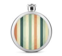 Petite flasque à whisky rétro à rayures, bouteille à liqueur de voyage, bouteille en acier inoxydable anti-fuite pour fête de mariage, témoin d'honneur, cadeau de demoiselle d'honneur - 141,7 g
