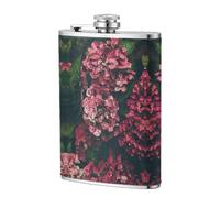 Petite flasque en acier inoxydable avec motif fleur triangulaire - Anti-rouille et étanche - Toucher délicat et doux au toucher - Fermeture à vis et durable - Enveloppée de cuir synthétique à