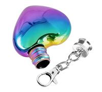 Petite Flasque pour Sac à Main - 3 cl Pot À Whisky En Forme De Cœur Avec Porte-Clés - Flacon À Spiritueux - pour le Plein Air Pique-nique Randonnée Voyage Camping Hommes Fête et Voyage sur la Route