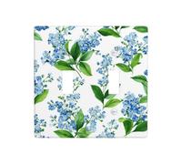 Petite fleur bleue à double interrupteur à bascule, plaque murale, décoration d'interrupteur, taille standard - 11,4 x 11,4 cm