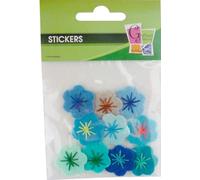 Petite fleur brodée en feutrine 2 cm bleu x10