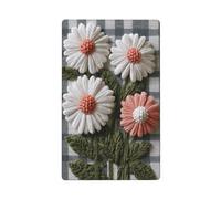 Petite fleur brodée sur une seule bascule vierge pour interrupteur mural décoratif 1 gang pour cuisine, salle de bain, taille 11,4 x 7 cm