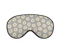 Petite fleur de marguerite masque de sommeil avec les yeux bandés mignon couverture d'ombre pour les yeux avec sangle réglable pour les femmes hommes nuit