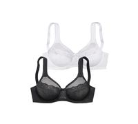 PETITE FLEUR Soutien-gorge minimiseur noir / blanc, Taille 105