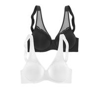 PETITE FLEUR Soutien-gorge minimiseur noir / blanc, Taille 75