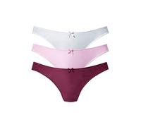 PETITE FLEUR String rose pastel / lie de vin / blanc, Taille M