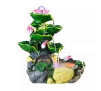 Petite Fontaine de Bureau Lotus et Eau Qui coule, Boule de Cristal de Fortune, décoration de Porche de Salon, Fontaine de Table (Grande)