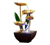Petite Fontaine d'eau - Fontaine Zen De Table LED 13,5 X 13,5 X 27 Cm, d'eau De Bureau avec Sons Apaisants, Lumière Multicolore | Intérieure Relaxante pour Chambre À Coucher, Bureau,