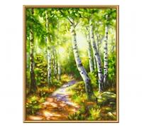 Schipper - Peinture par numéros - Forêt de bouleaux - pinceaux & peintures acryliques - 24 x 30 cm