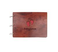 Petite Fortune Joli Album Photo DIY Scrapbook en Bois Ciselé “Baby Love” Carnet de Mémoires Souvenirs Voyage Scrapbooking Album de Mariage Sketchbook - Cadeau pour Naissance, Anniversaire, Noël