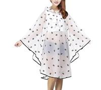 Petite Fortune Nouveauté Cape de Pluie Femme Poncho Pluie Imperméable à Capuche Raincoat Manteau de Pluie Étanche Coupe-Vent Moto Vélo pour Voyage/Randonnée/Camping/Activité en Plein Air