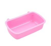 Petite gamelle pour animal domestique avec crochets - Gamelle de nourriture et d'eau pour oiseaux, hamsters, lapins - Tasse à monter dans une cage en plastique rouge clair pour petits animaux