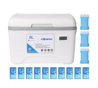 Petite glacière - Boîte à déjeuner isotherme portable de 8 L avec couvercle et affichage numérique | Sac isotherme étanche pour le stockage du lait maternel, le transport des boissons, la conservation