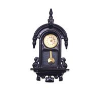 Petite horloge mobile traditionnelle fabriquée à la main en métal vintage motivée par la décoration pour maisons de poupées, horloge en métal antique