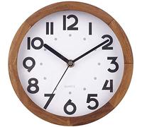 Petite horloge murale en bois - Style vintage - 20 cm - Silencieuse - Sans bruit de tic-tac - Fonctionne avec piles - Rustique - Décorative - Pour cuisine, salon, chambre à coucher, bureau, café -