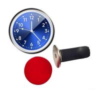 Petite horloge numérique de voiture avec boîtier en métal galvanisé et affichage lumineux pour tableau de bord ou grille d'aération (bleu)