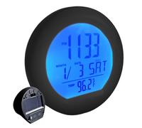 Petite Horloge Numérique - Horloge Numérique Calendrier Solaire Pour Tableau De Bord - Testeur De Température Avec LED | Pour Salle De Classe Voyage Salle De Bain Table Chevet Réfrigérateur Camping-Ca