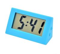 Petite horloge numérique triangulaire pour bureau, chambre à coucher, cuisine, silencieuse, sans tic-tac, bleu