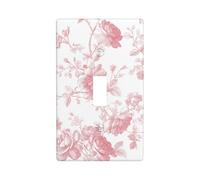 Petite housse d'interrupteur à bascule simple à motif floral rose clair et blanc pour cuisine, ferme, chambre à coucher, salle de bain